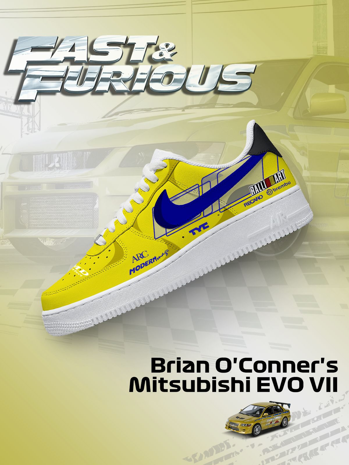 Zapatillas personalizadas EVO VII de Brian O'Conner