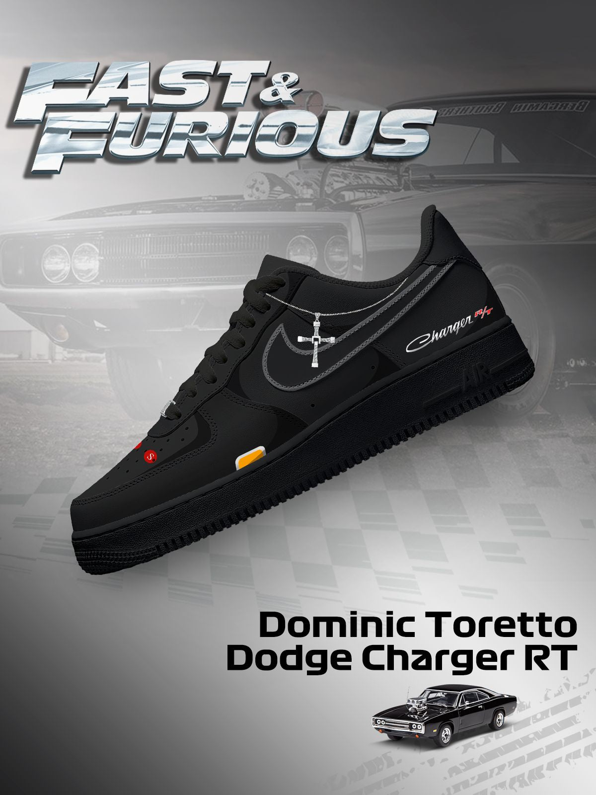 Zapatillas personalizadas Dominic Toretto Charger RT