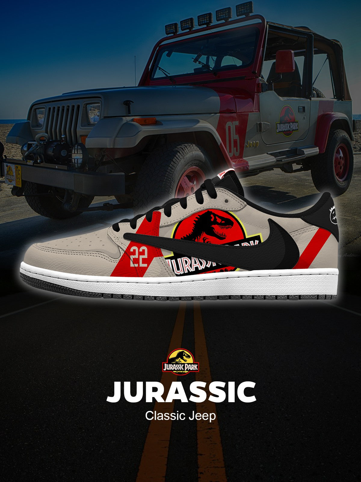 Zapatillas bajas Jurassic Jeep V.1 Custom TS