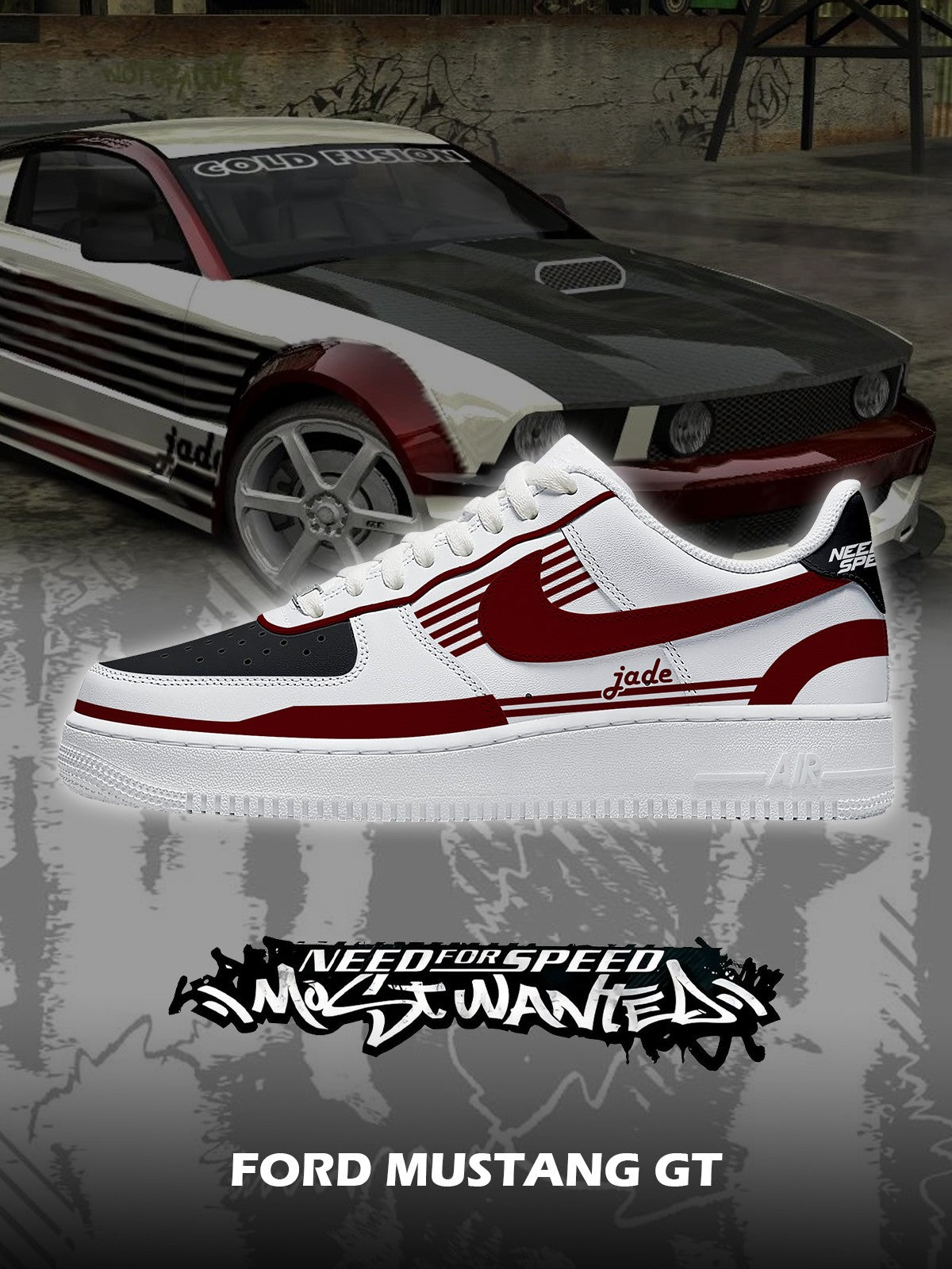 F. Mustang GT V.1 Custom Air-Style Sneakers