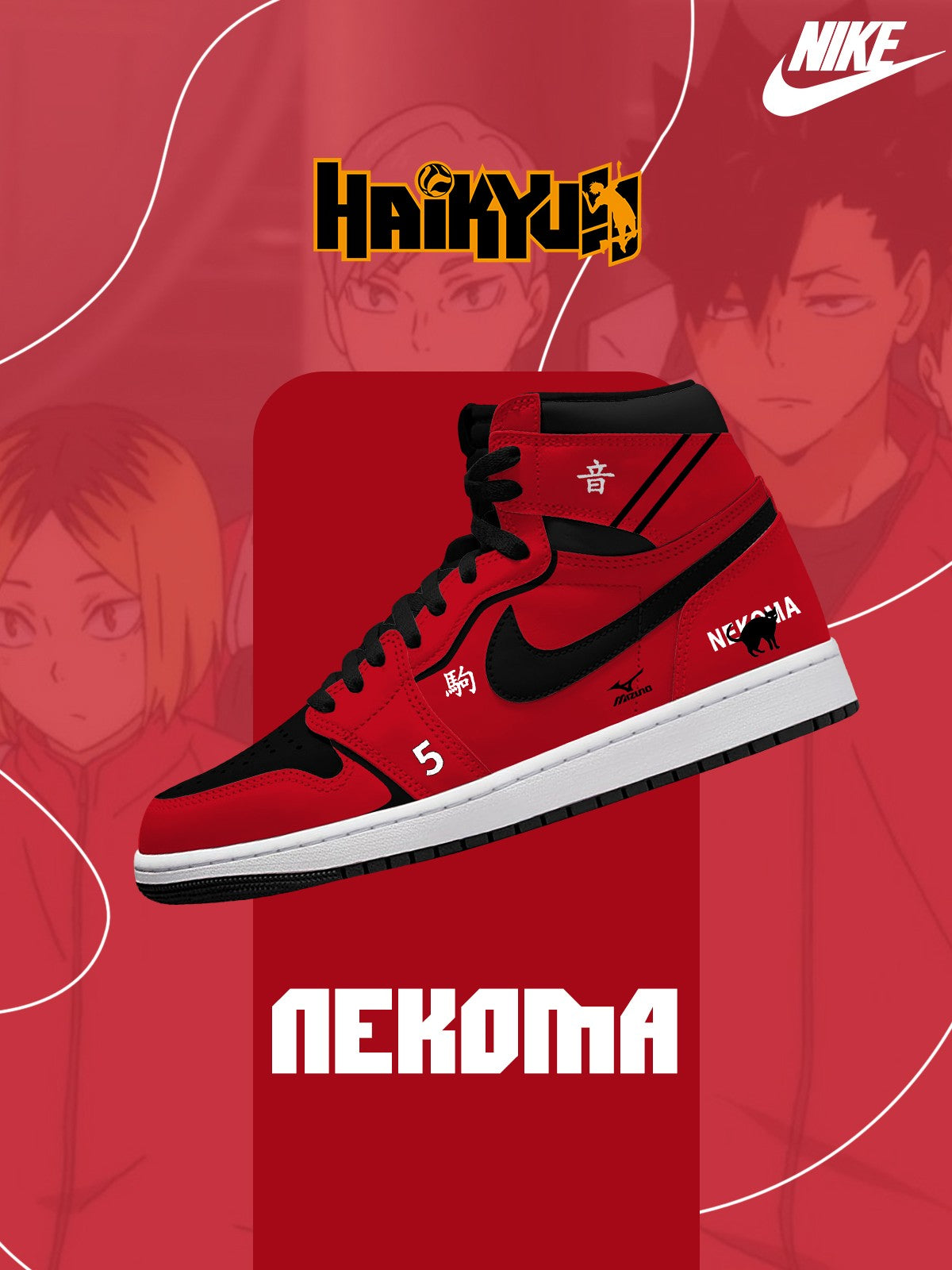 Nekoma High V.1 Custom High-Top Sneakers