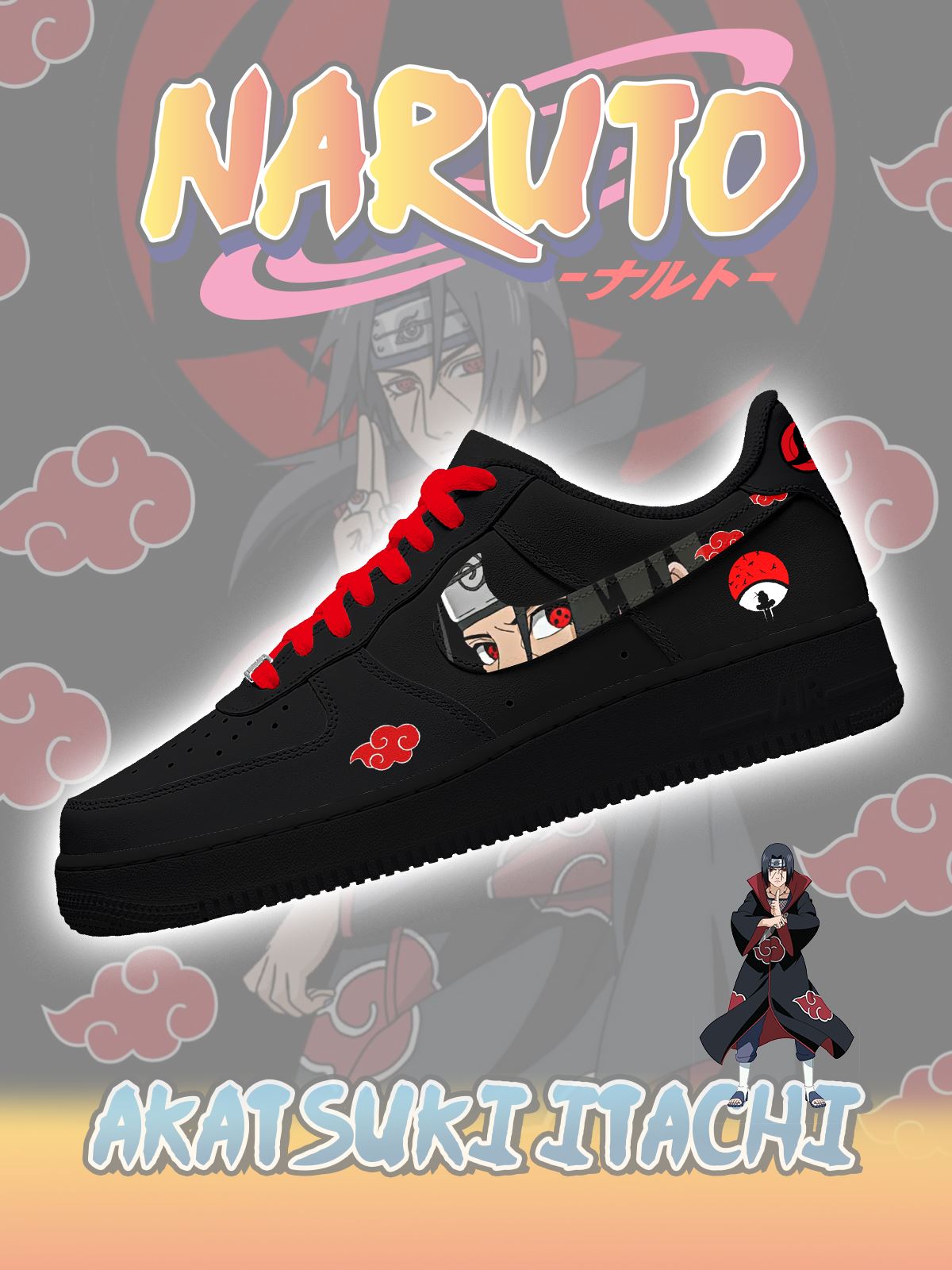 Akatsuki Itachi Uchiha No.2 Custom Sneakers
