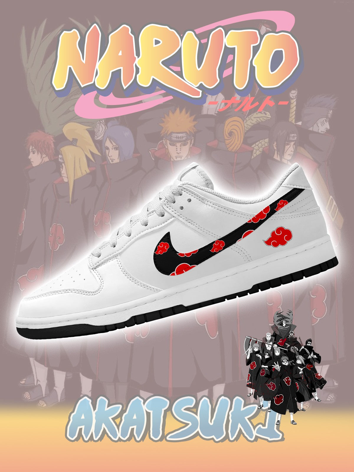 Zapatillas bajas personalizadas Akatsuki V.1