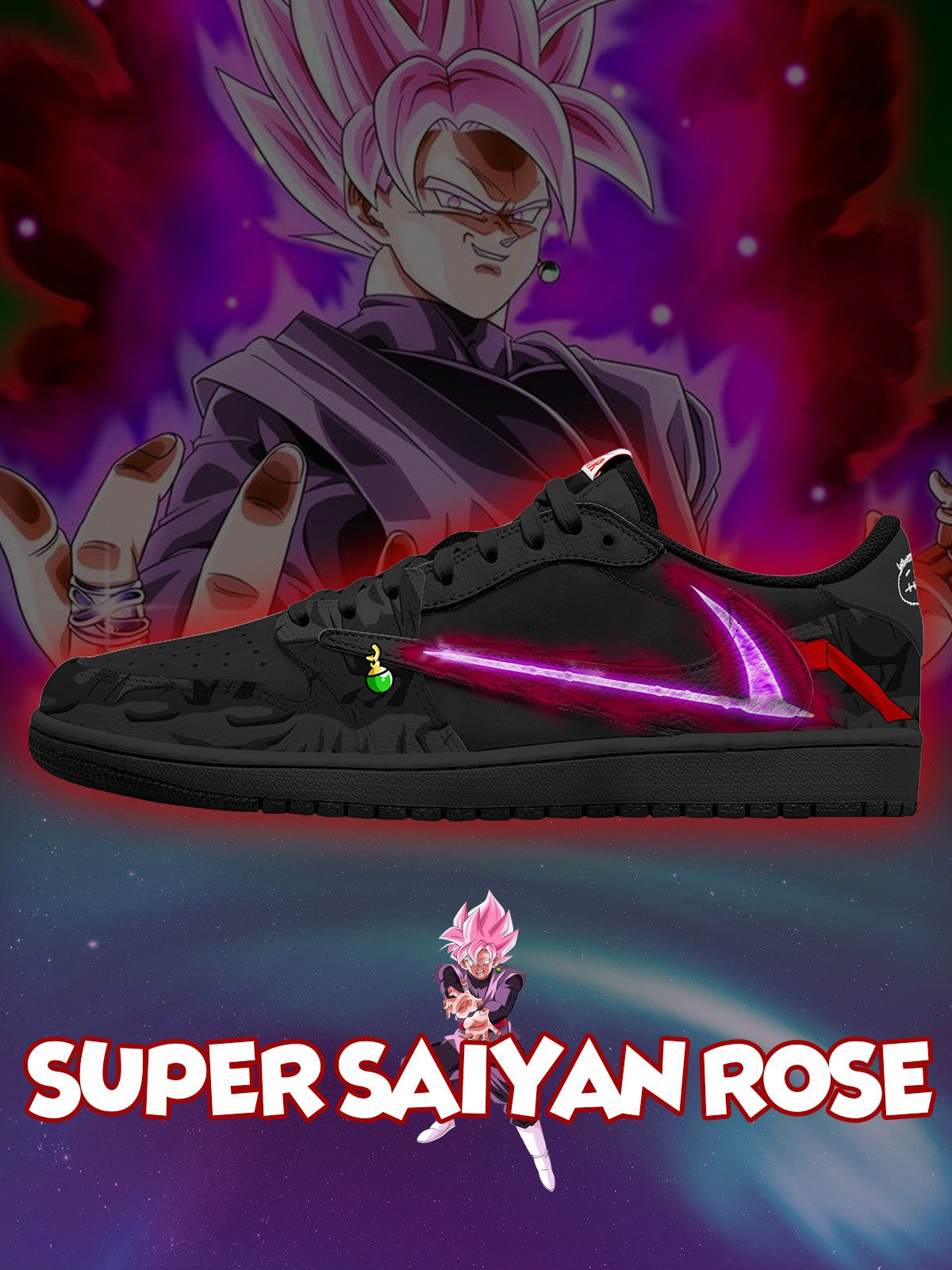 Zapatillas bajas personalizadas Super Saiyan Rose V.1 TS