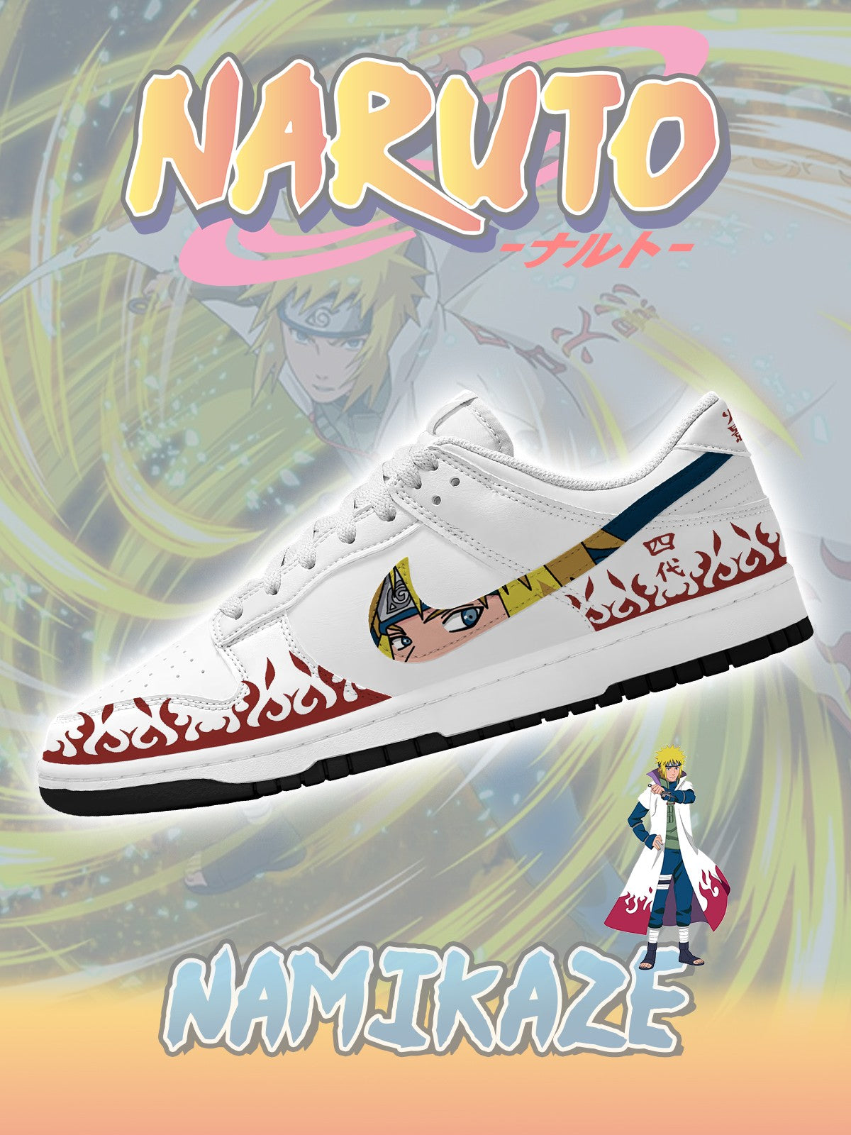 Minato Namikaze V.2 Custom Court-Low Sneakers