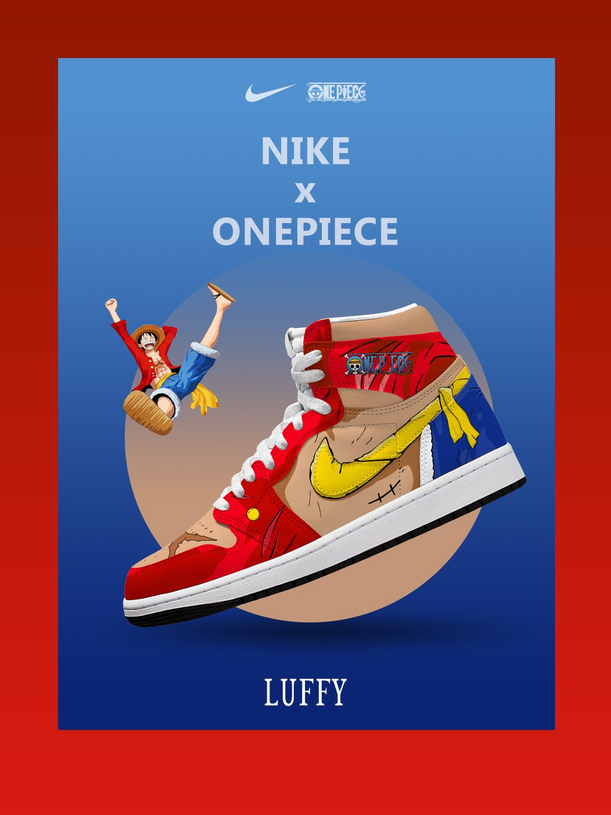 Zapatillas altas personalizadas Monkey D. Luffy V.7
