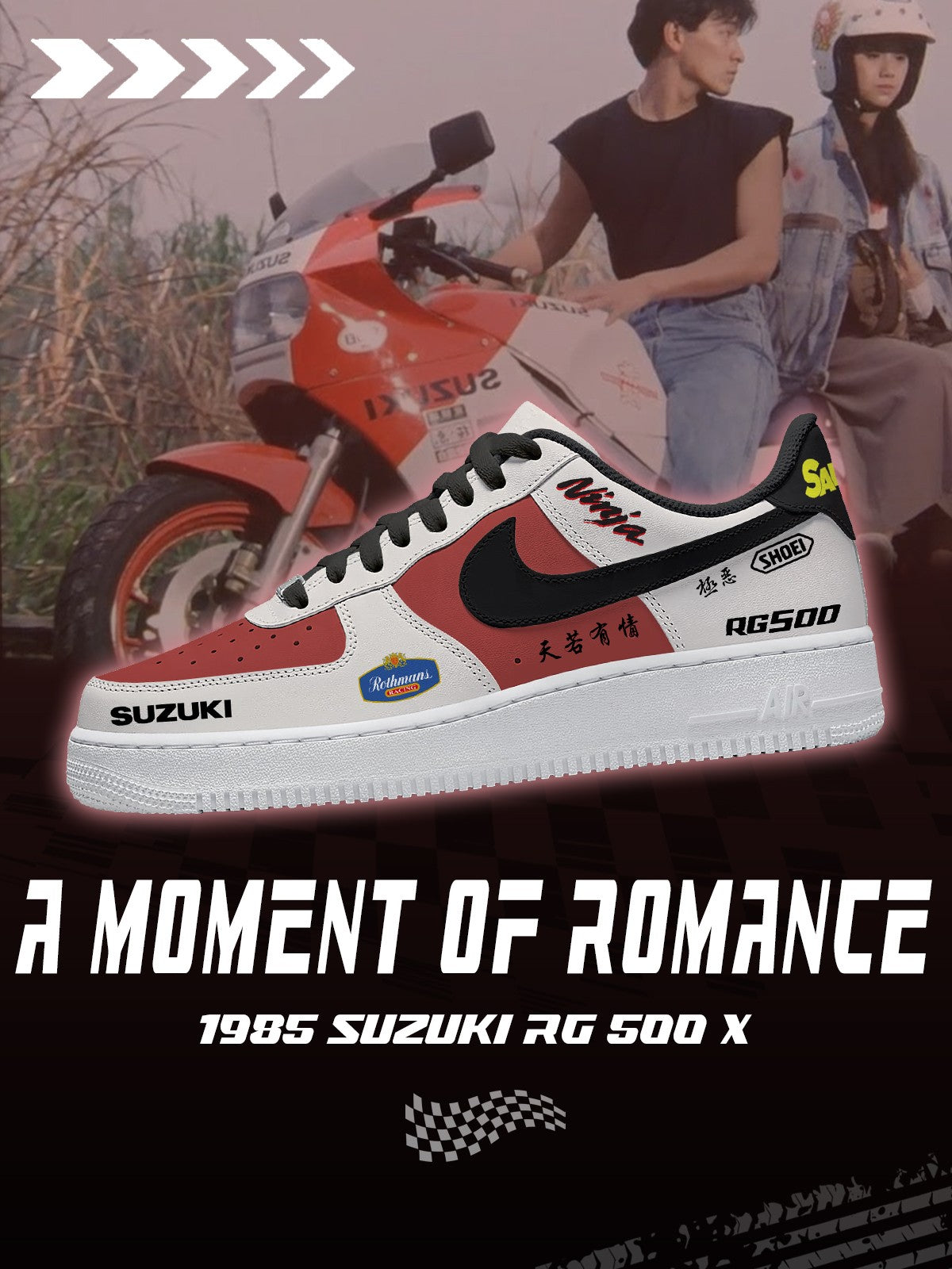 Zapatillas personalizadas RG 500 x A Moment of Romance V.1 de 1985