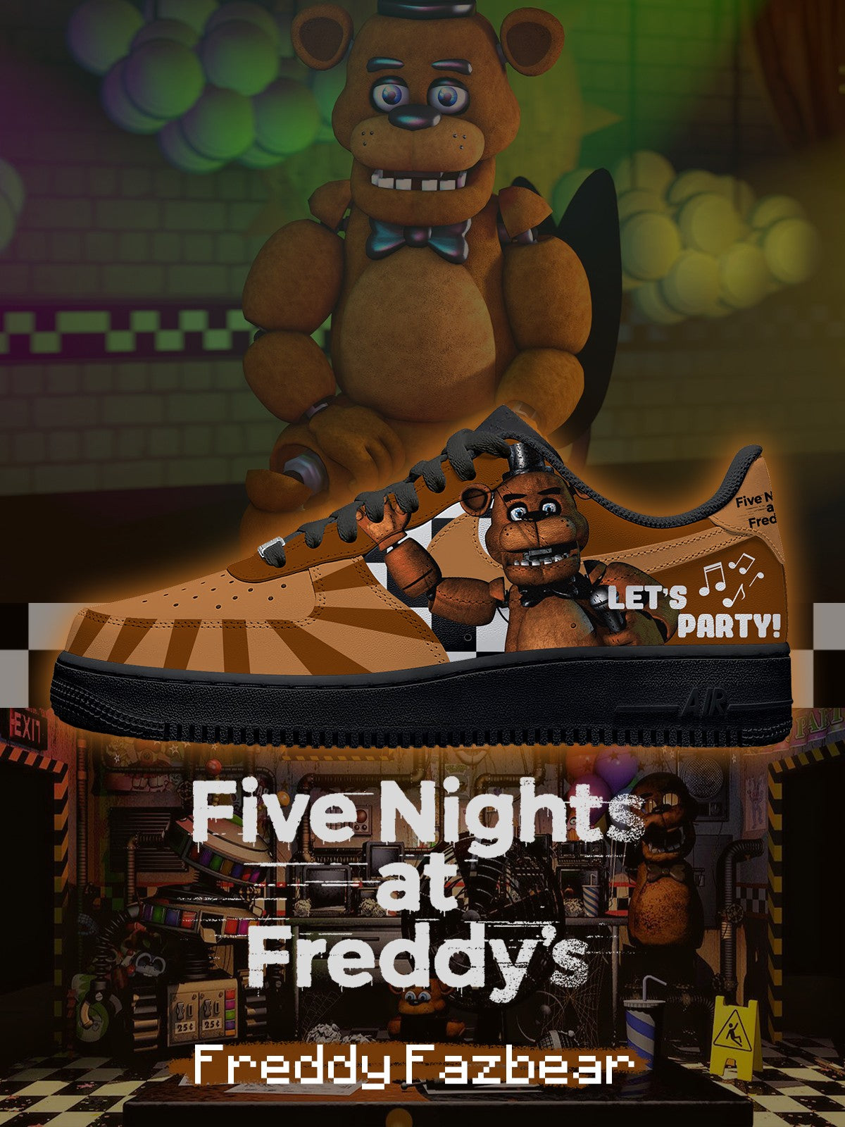 Freddy Fazbear V.2 Custom Sneakers