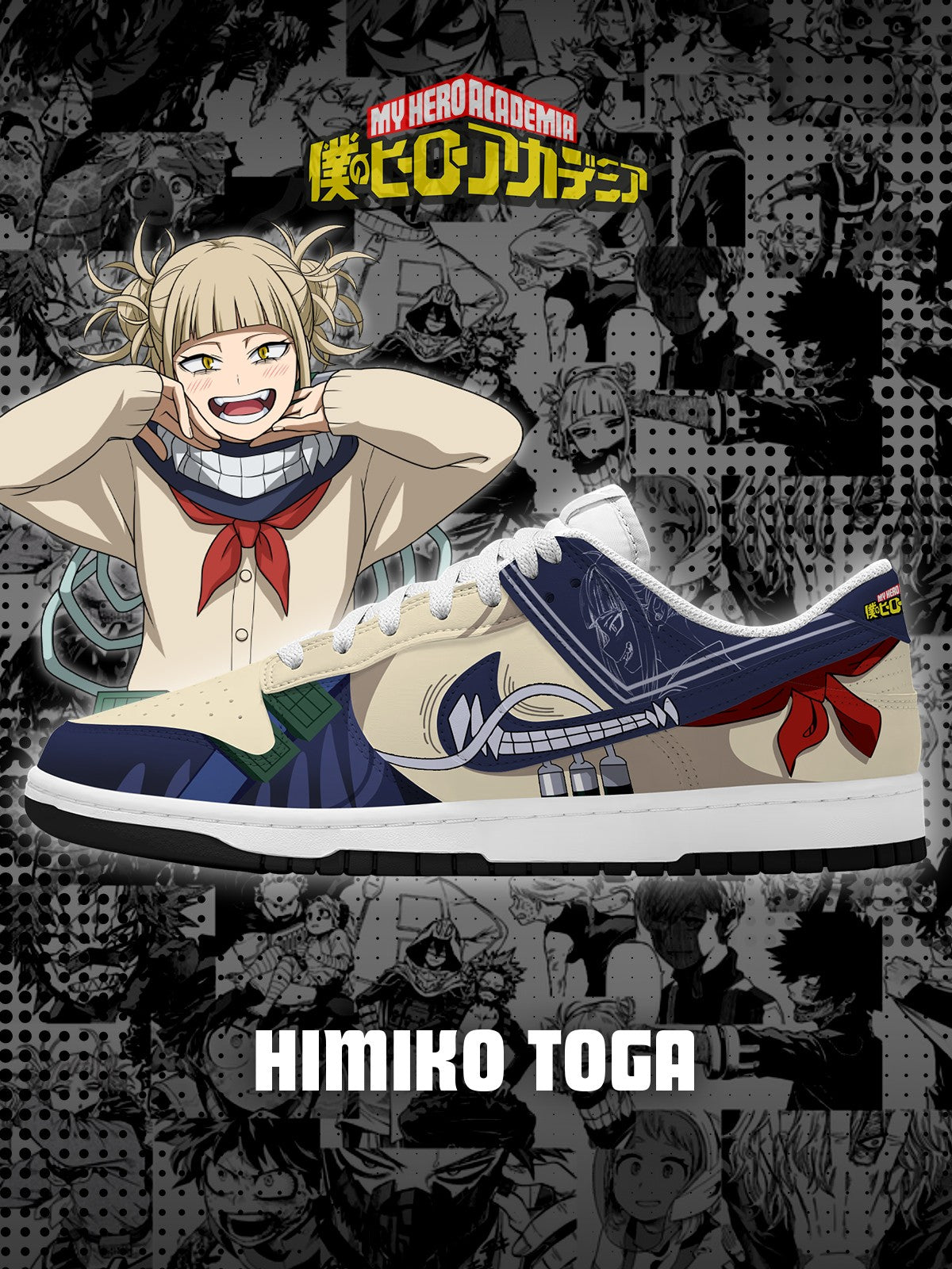 Zapatillas de corte bajo personalizadas Himiko Toga V.1