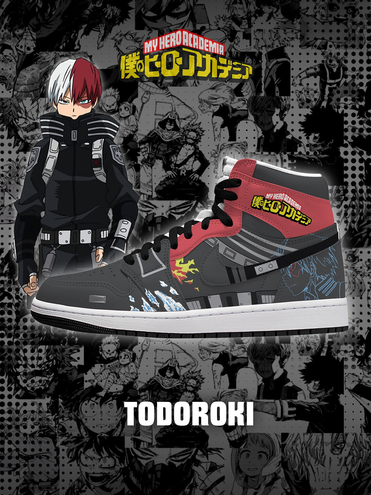 Zapatillas altas personalizadas Shoto Todoroki V.1