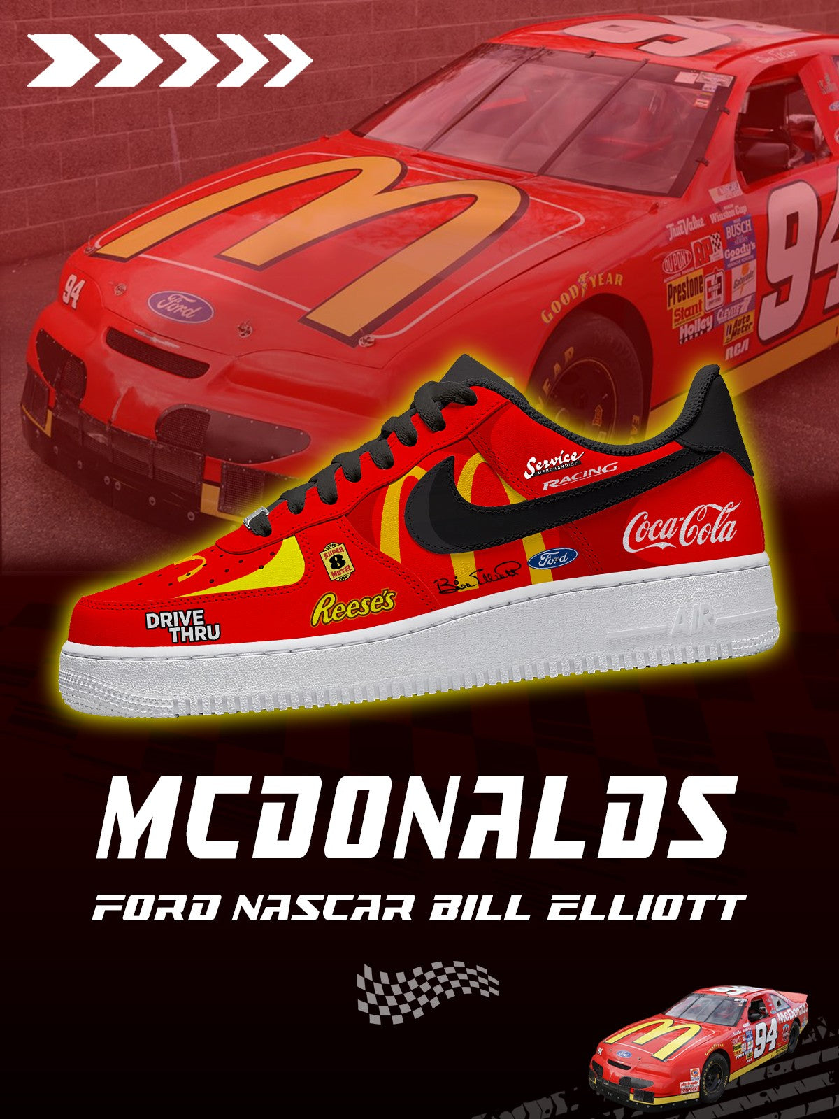 Zapatillas personalizadas Bill Elliott McDonald's V.1