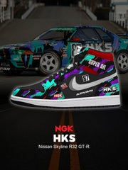 Zapatillas altas personalizadas HKS Skyline R32 GT-R V.1