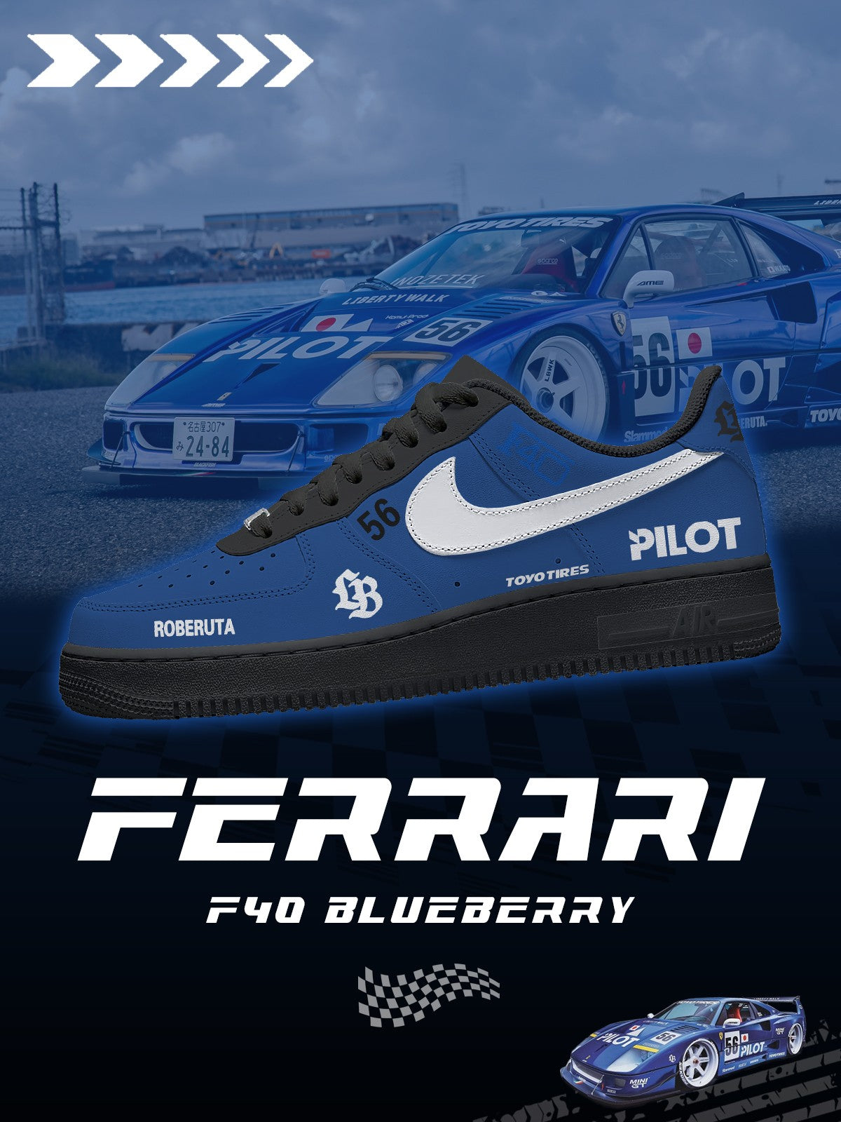 Zapatillas personalizadas LB WORKS F40 Blueberry V.1