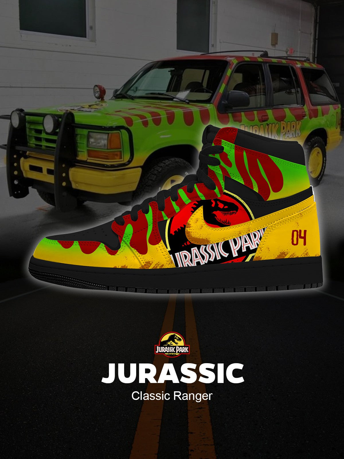 Jurassic Classic Ranger V.1 Custom High-Top Sneakers