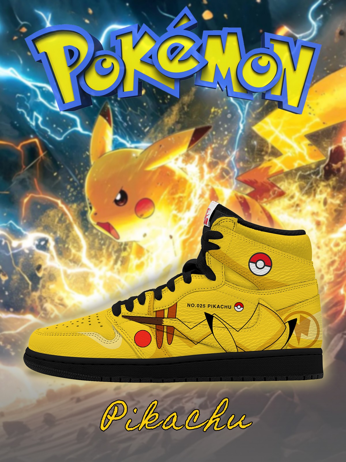 Pikachu V.3 Custom TS High Sneakers