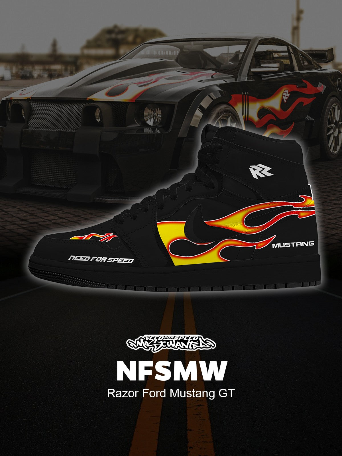Zapatillas altas personalizadas Razor Mustang GT V.1