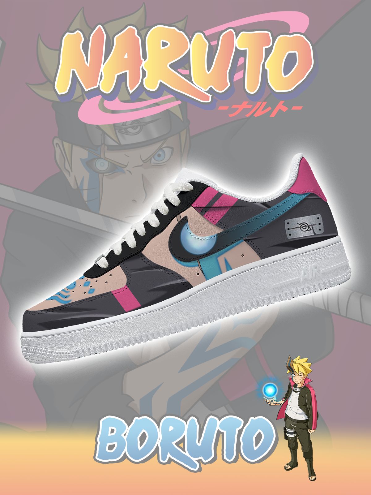 Zapatillas personalizadas de Boruto Uzumaki