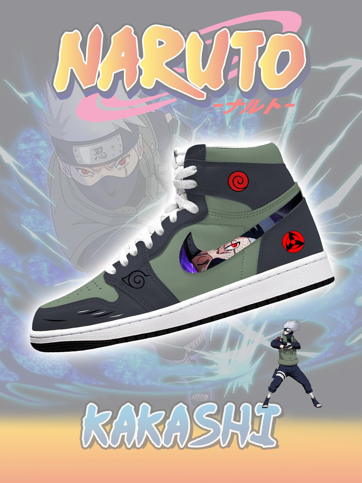 Zapatillas altas personalizadas Kakashi V.1