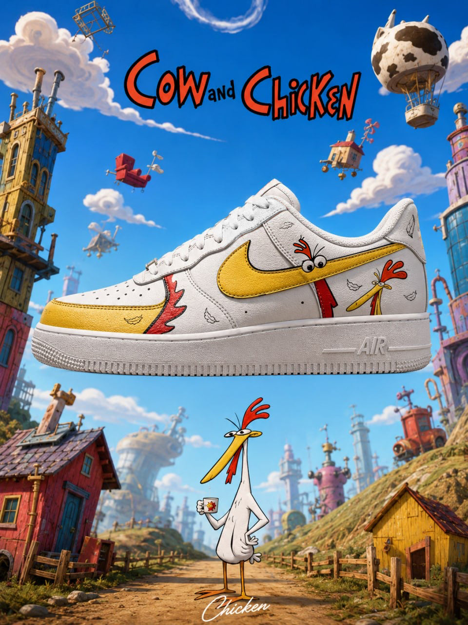 Chicken V.2 Custom Air-Style Sneakers