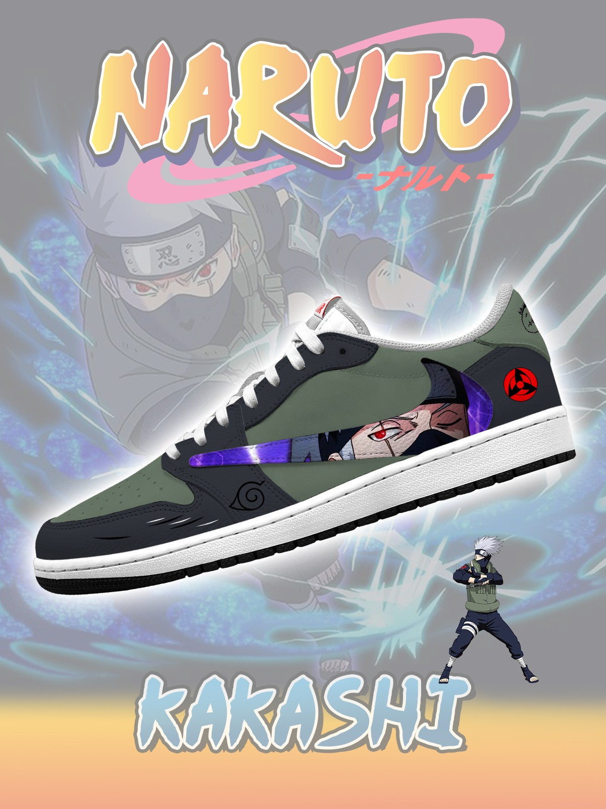 Zapatillas bajas TS personalizadas Kakashi V.1