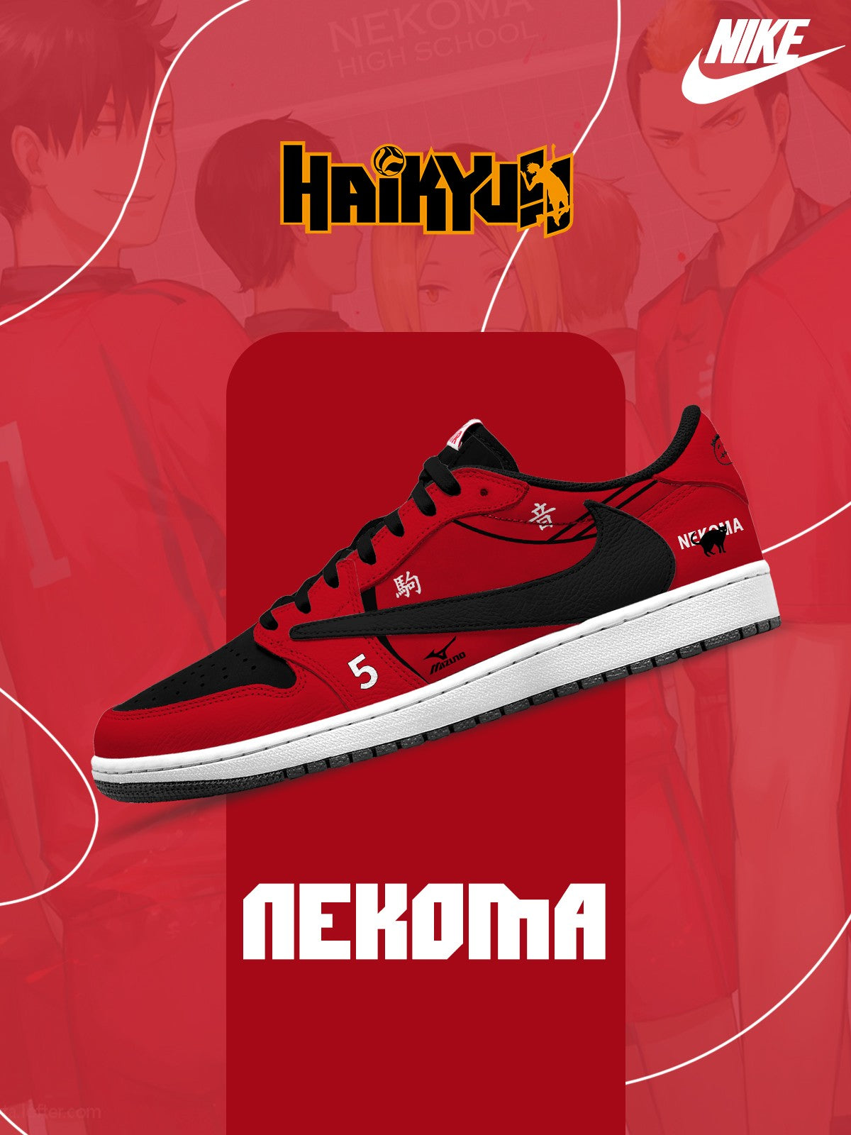 Nekoma High V.1 Custom TS Low Sneakers
