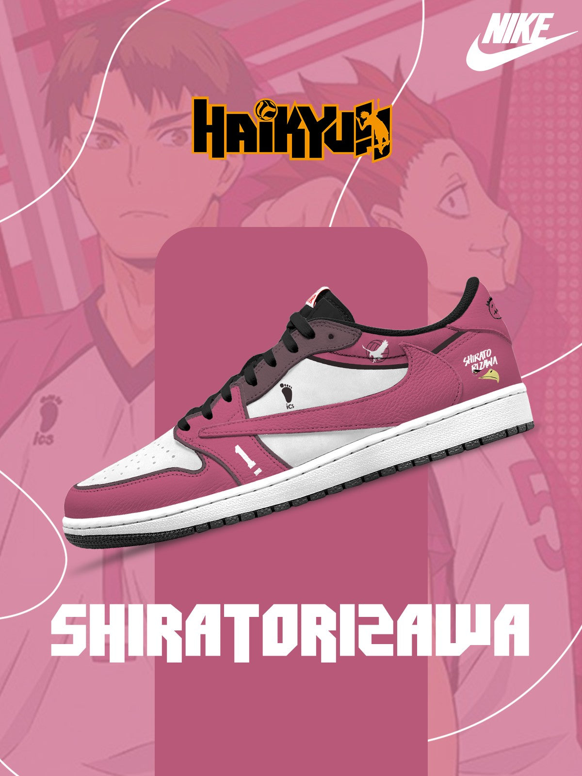 Shiratorizawa Academy V.1 Custom TS Low Sneakers