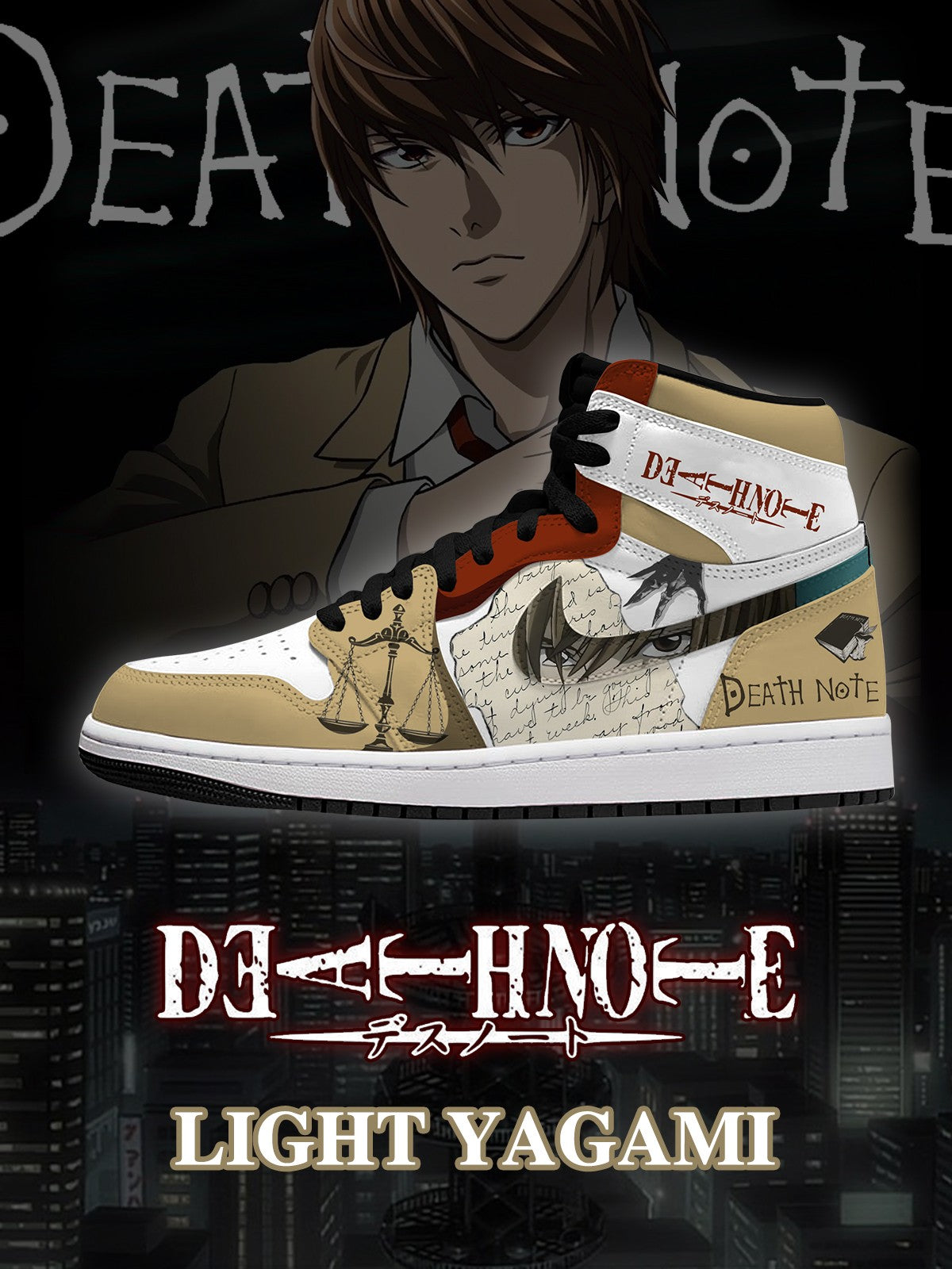 Light Yagami V.1 Custom High-Top Sneakers