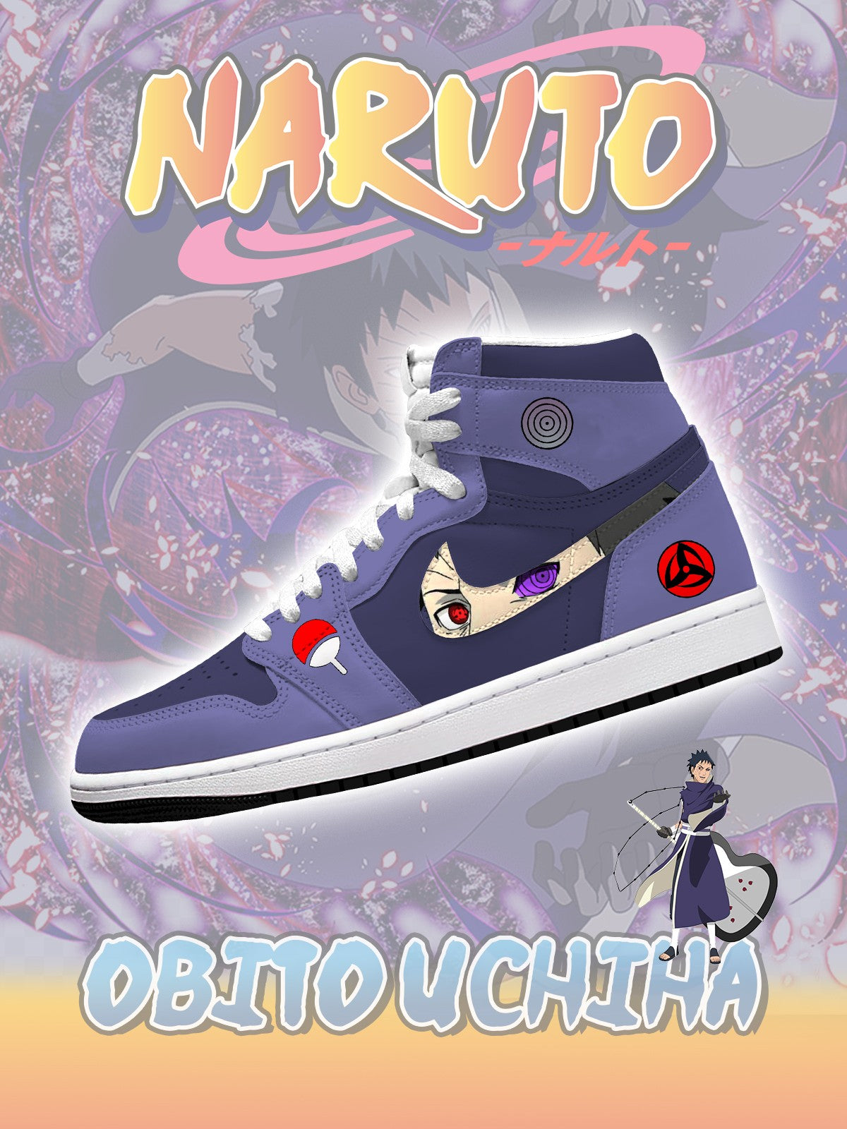 Zapatillas altas personalizadas Obito Uchiha V.1